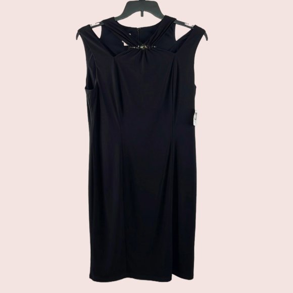 Anne Klein Black Cutout Embellish Dress Size: 14 - Picture 1 of 5